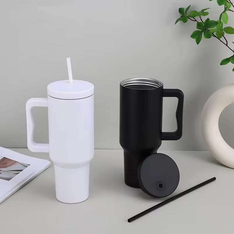Tumbler with lid and Straw 1200ML Cup Stainless Steel Vacuum Insulated Tumbler for Water, Iced Tea or Coffee 1.2L Office, Gym and Travelling