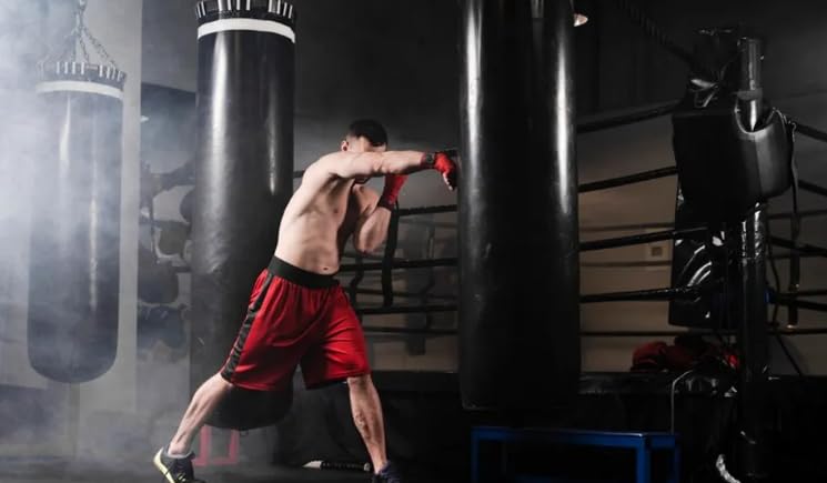 Heavy Duty Black Boxing Punching Bag with Stainless Steel Hanging Chain, 3 Feet Unfilled Synthetic Leather