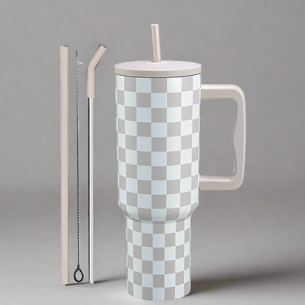 Tumbler with lid and Straw 1200ML Cup Stainless Steel Vacuum Insulated Tumbler for Water, Iced Tea or Coffee 1.2L Office, Gym and Travelling