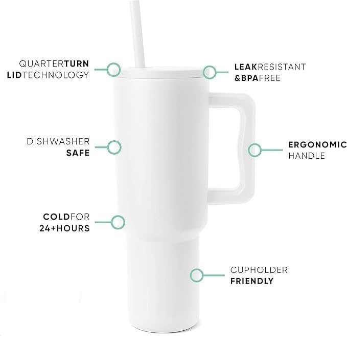 Tumbler with lid and Straw 1200ML Cup Stainless Steel Vacuum Insulated Tumbler for Water, Iced Tea or Coffee 1.2L Office, Gym and Travelling