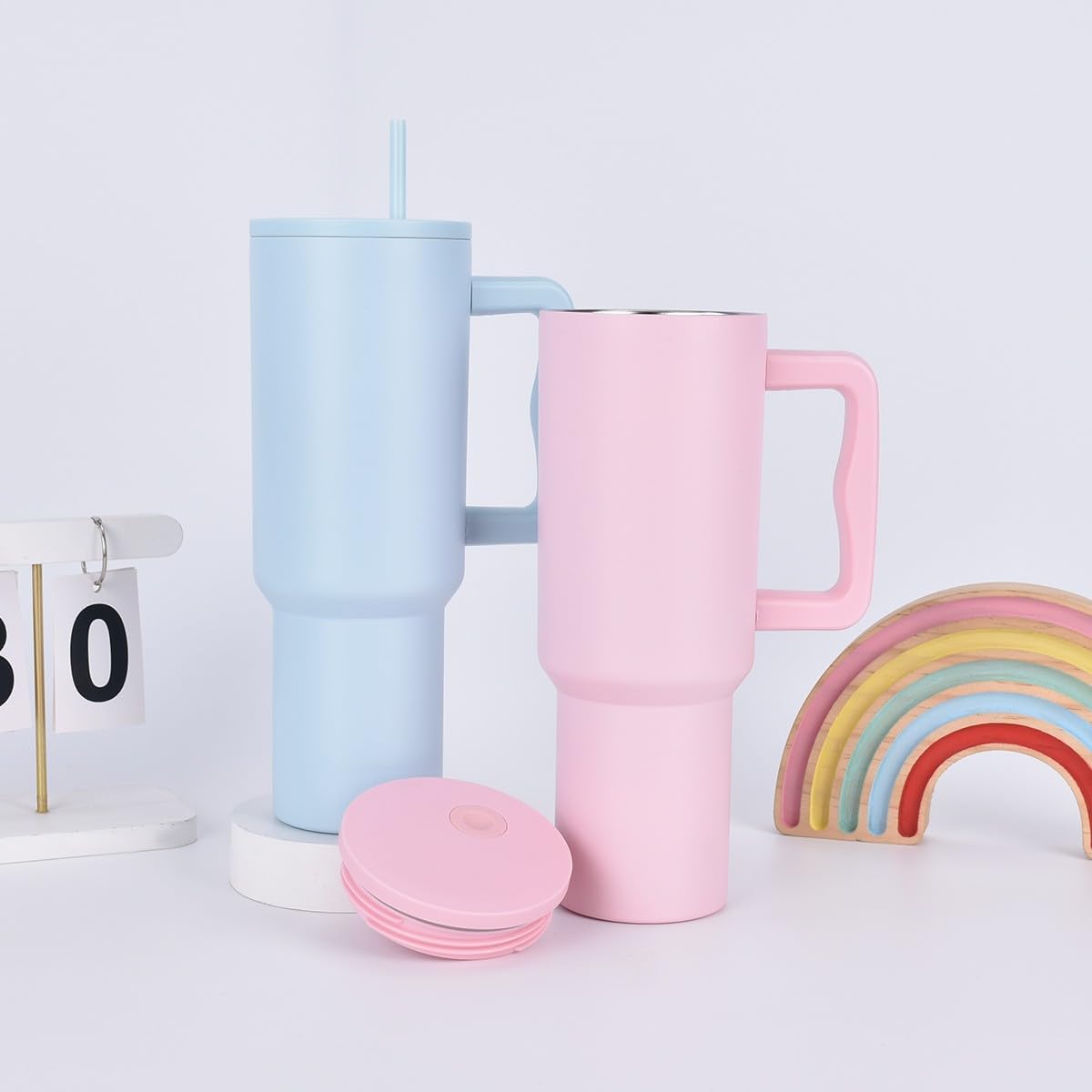 Tumbler with lid and Straw 1200ML Cup Stainless Steel Vacuum Insulated Tumbler for Water, Iced Tea or Coffee 1.2L Office, Gym and Travelling