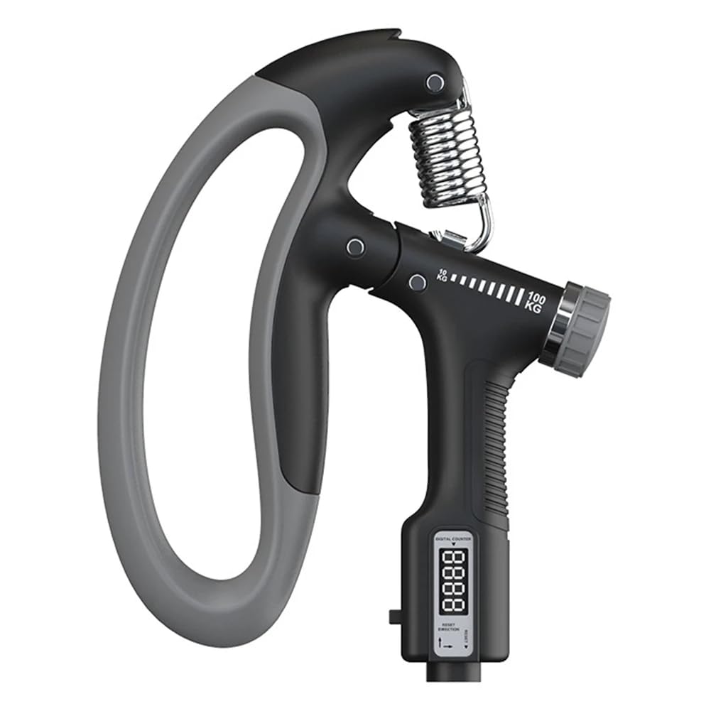 LeanNation’s Adjustable Hand-Grip Exerciser with Digital LCD Counter, 4mm Carbon Steel, Wrist and Forearm Strengthning for Men and Women