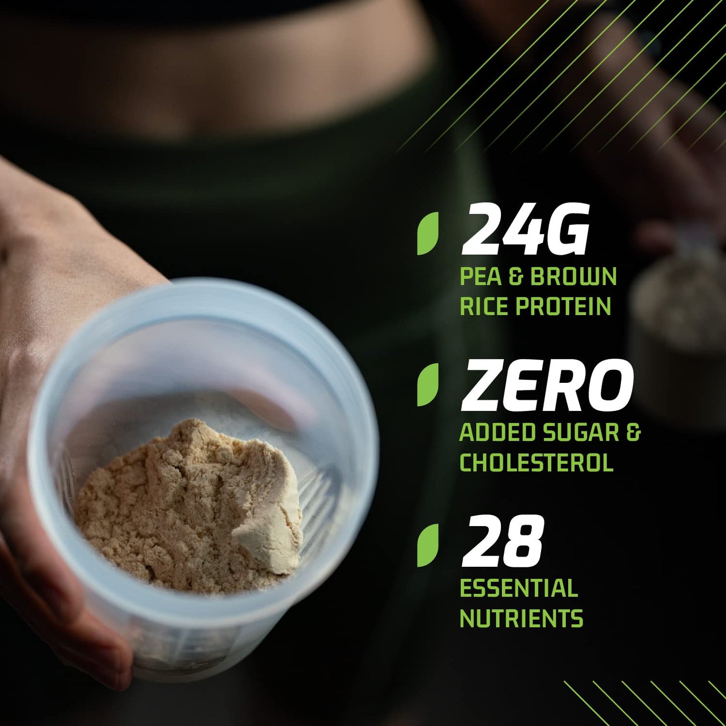 Plantigo Clean Protein Powder Men & Women | 24g Plant Protein, 4.4g BCAA, 2g Leucine, 4g Fiber | No Sugar, No Dairy, No Preservatives | Swiss Chocolate 500g