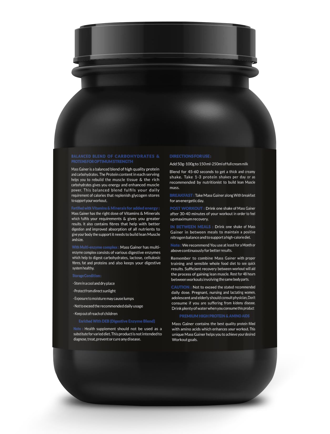 DNUTRIXN Advance Mass Gainer with High Protein, with Digestive Enzyme