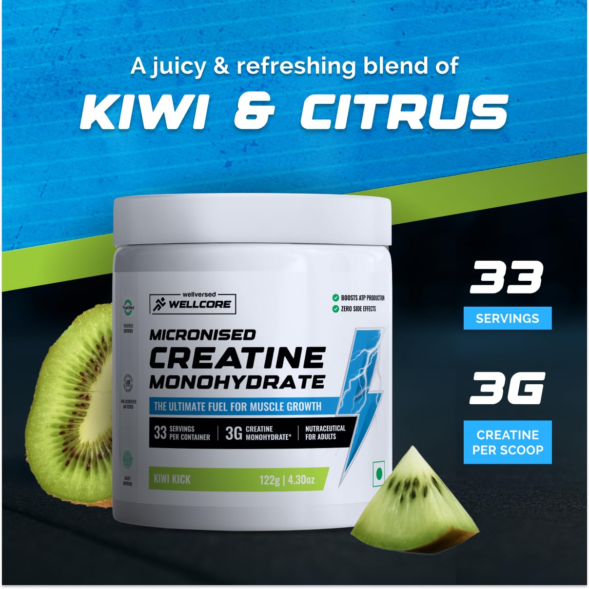 Wellcore - Pure Micronised Creatine Monohydrate (33 Servings) | Rapid Absorption