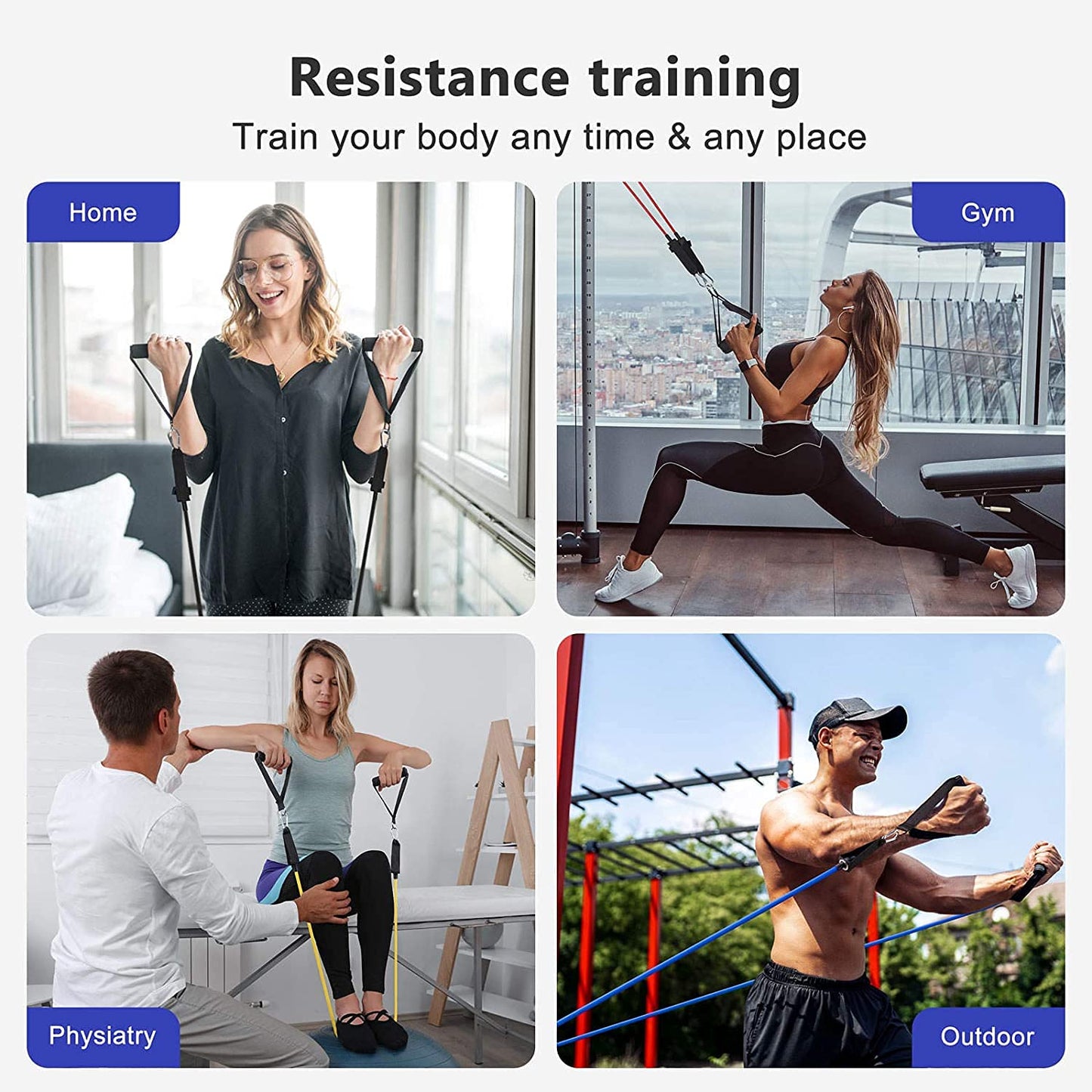Resistance Bands Set for Exercise, Stretching and Workout for Men, Women