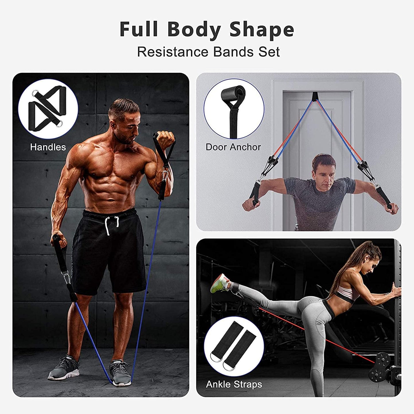 Resistance Bands Set for Exercise, Stretching and Workout for Men, Women