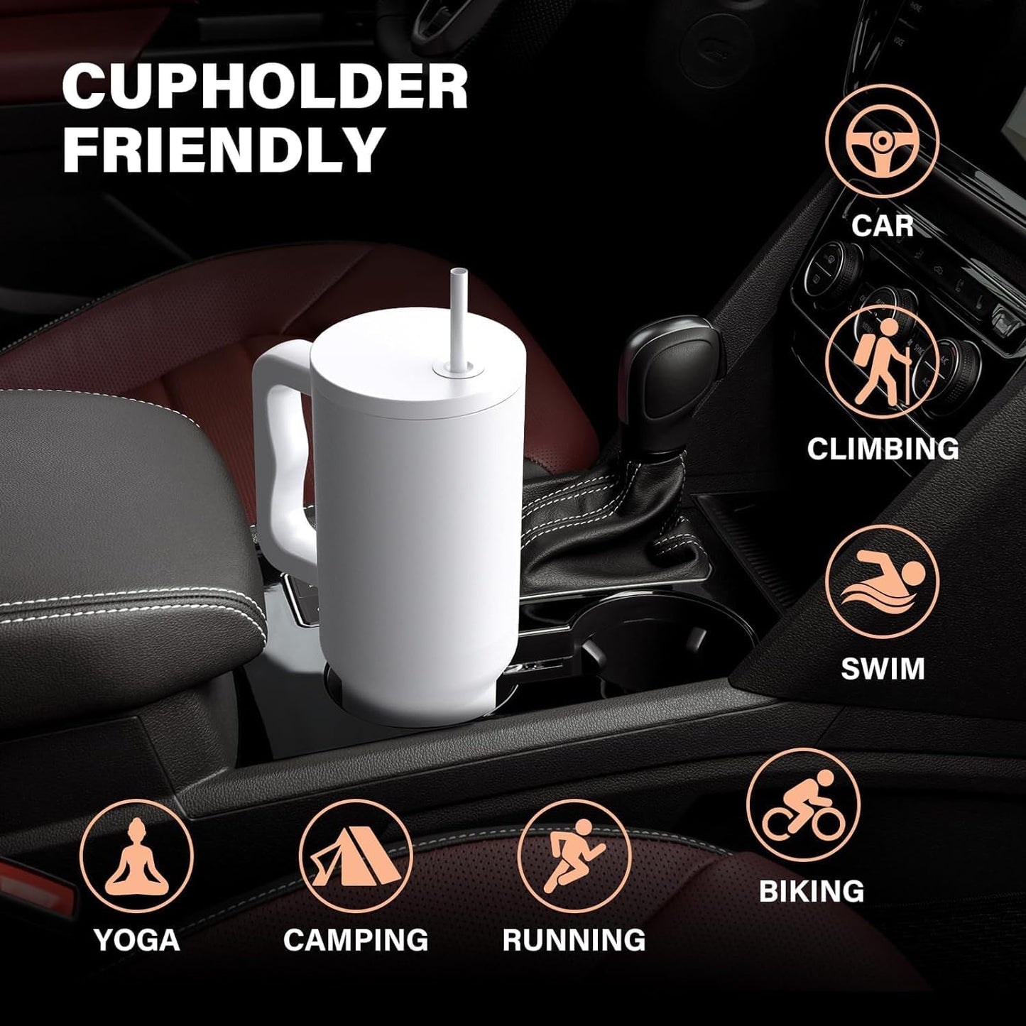 Tumbler with lid and Straw 1200ML Cup Stainless Steel Vacuum Insulated Tumbler for Water, Iced Tea or Coffee 1.2L Office, Gym and Travelling