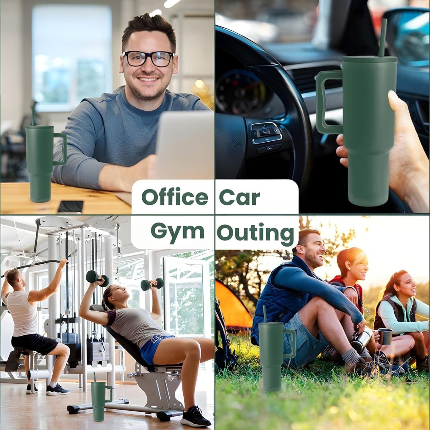 Tumbler with lid and Straw 1200ML Cup Stainless Steel Vacuum Insulated Tumbler for Water, Iced Tea or Coffee 1.2L Office, Gym and Travelling