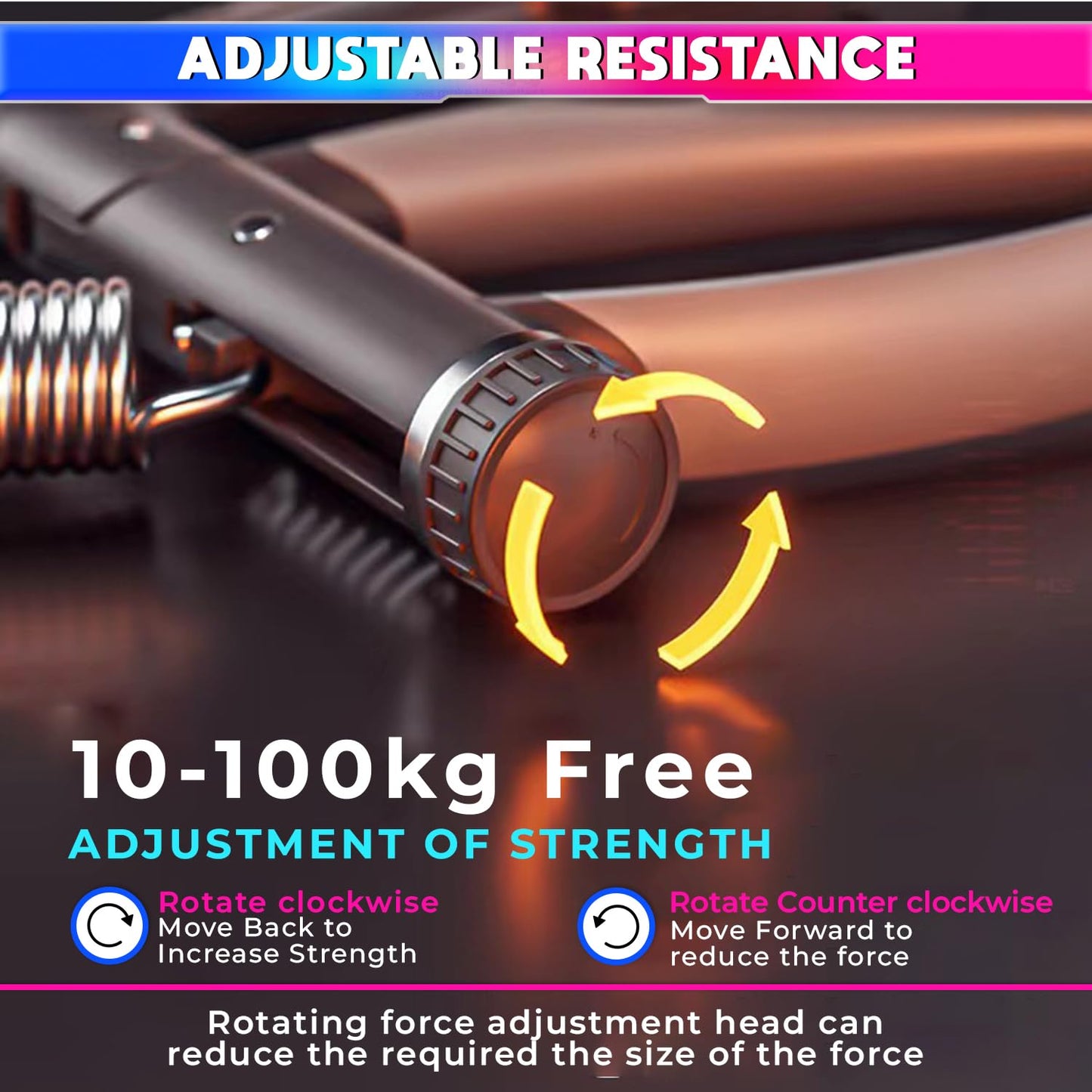 LeanNation’s Adjustable Hand-Grip Exerciser with Digital LCD Counter, 4mm Carbon Steel, Wrist and Forearm Strengthning for Men and Women