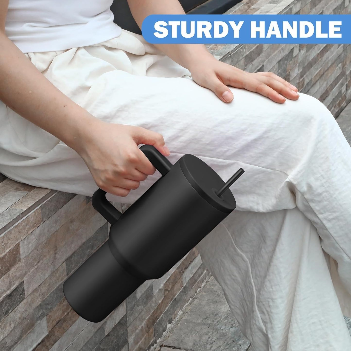 Tumbler with lid and Straw 1200ML Cup Stainless Steel Vacuum Insulated Tumbler for Water, Iced Tea or Coffee 1.2L Office, Gym and Travelling