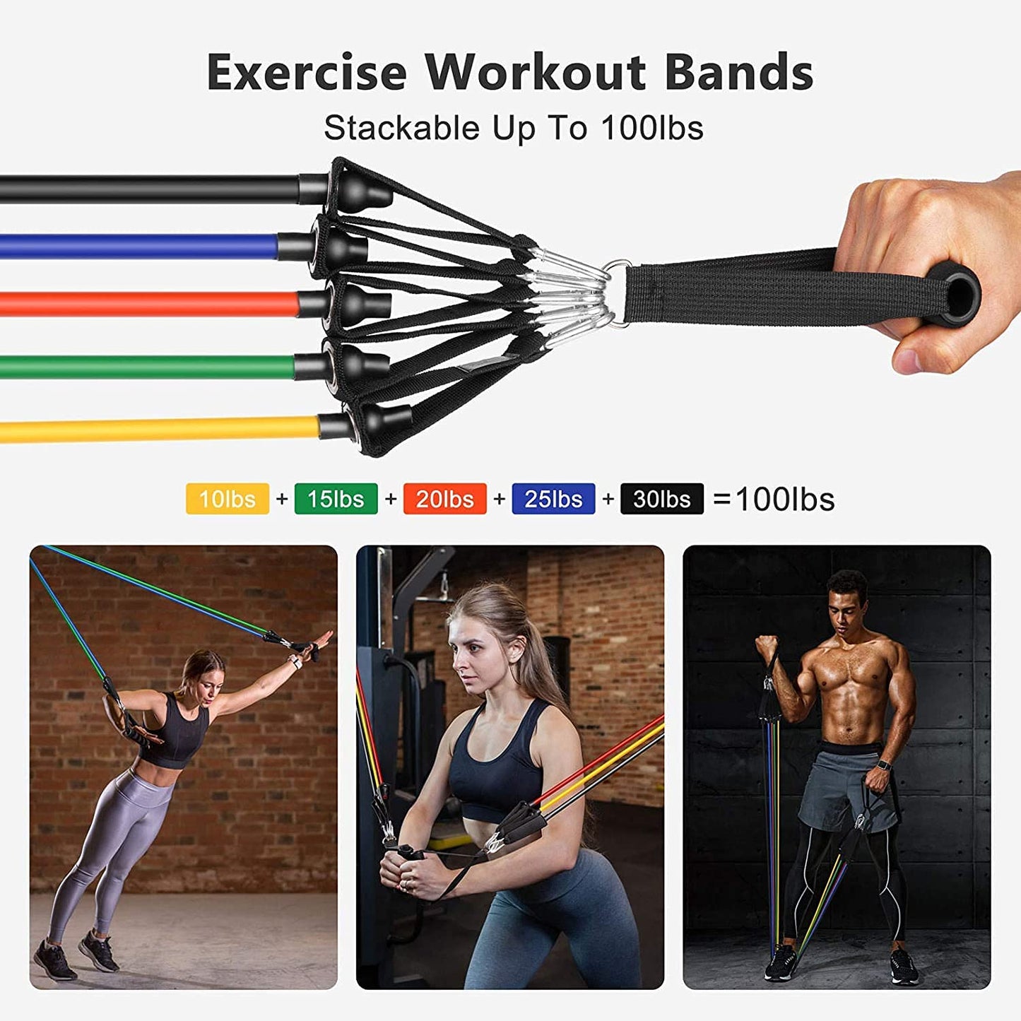 Resistance Bands Set for Exercise, Stretching and Workout for Men, Women