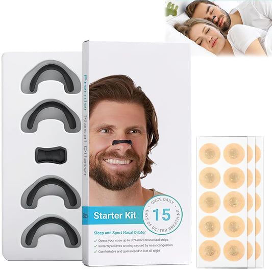 The Lean Collective’s Innovative Two Part Nasal Dilator System Magnetic Nose Strips for Breathing & Nasal Dilators for Breathing Includes Relief Bands