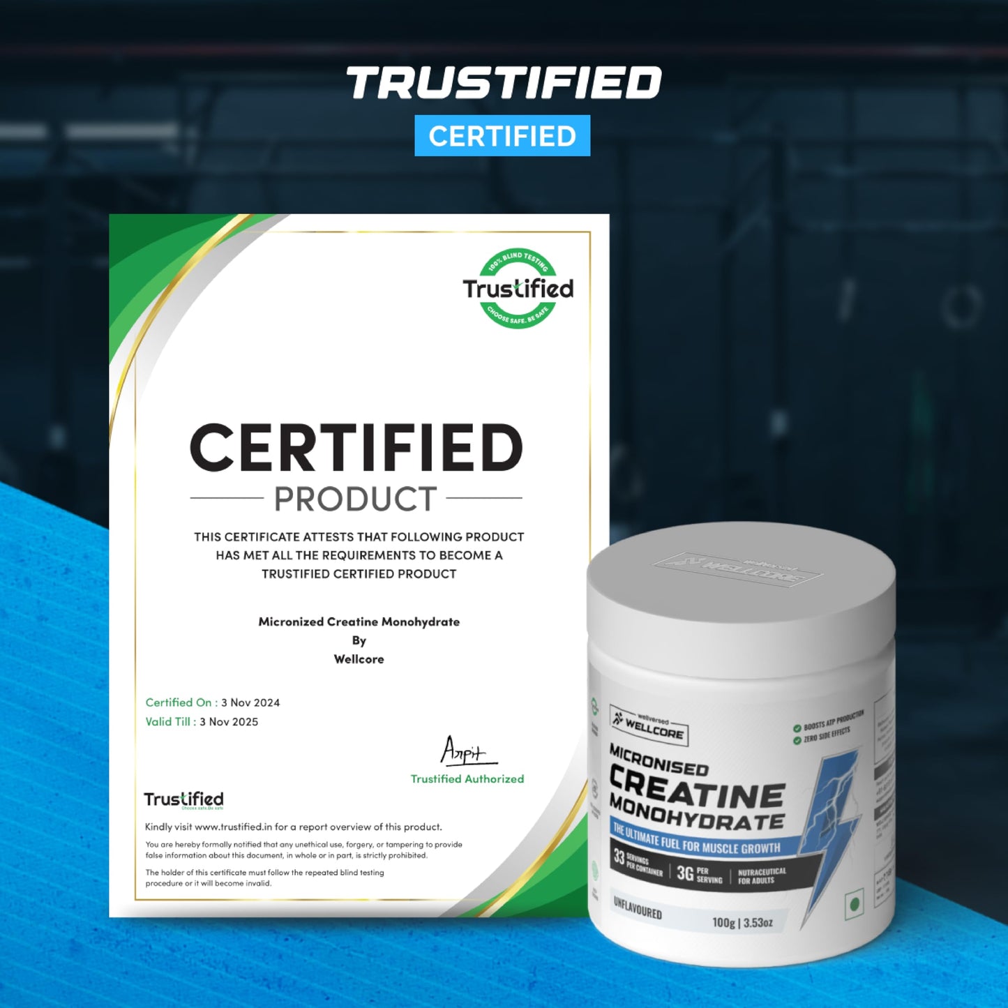 Wellcore - Pure Micronised Creatine Monohydrate (33 Servings) | Rapid Absorption